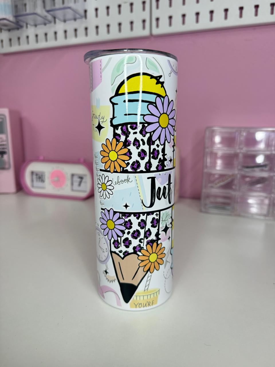 Floral Classroom Fun Stainless Steel Thermal Tumbler