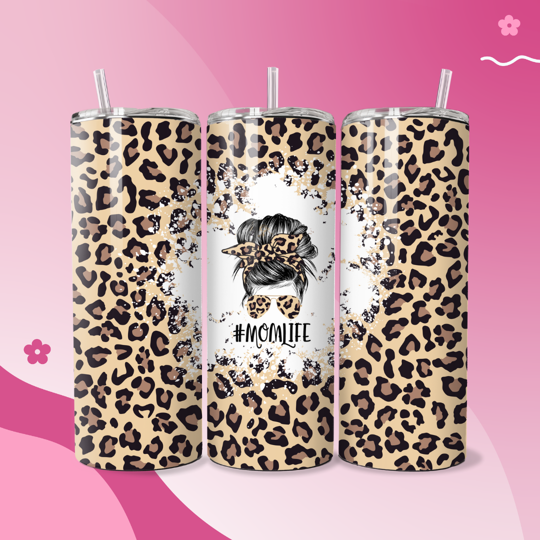 Leopard Mom Life Stainless Steel Thermal Tumbler