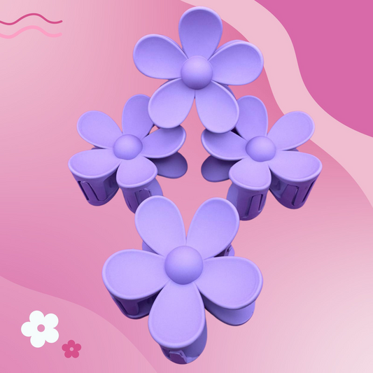 Purple Flower Hair Claw Clip