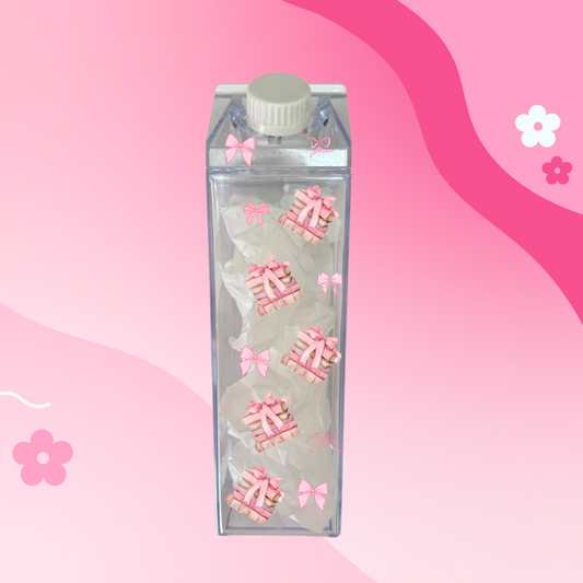 Pretty in Pink Milk Carton Water Bottle
