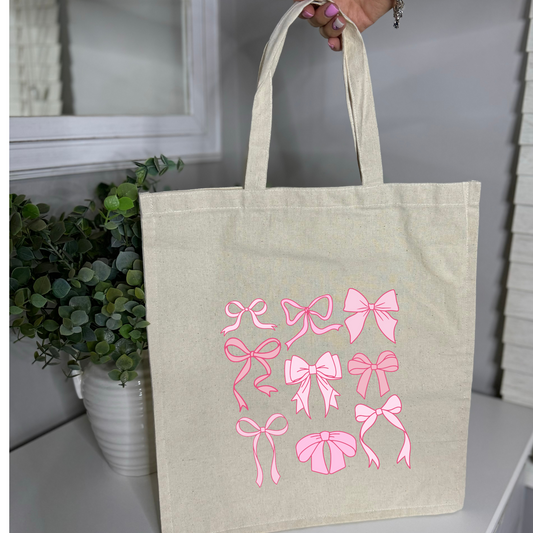 Pink Bow Tote Bag