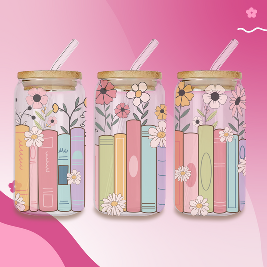 Blooming Books Iced Coffee Cups