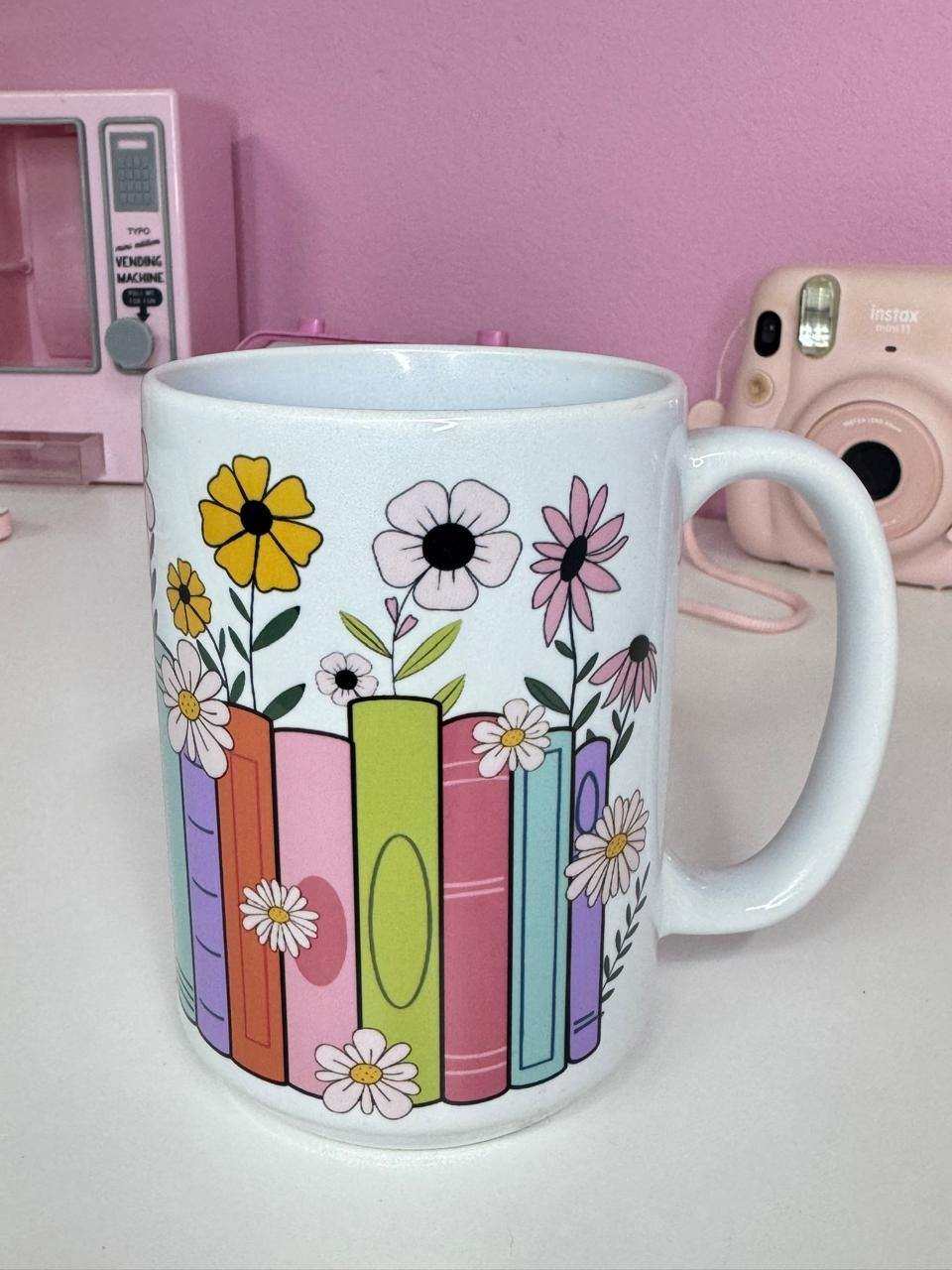 Floral Bookshelf Mug