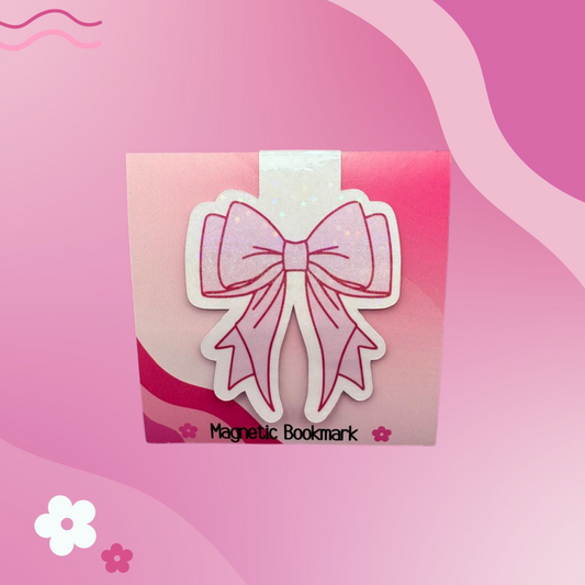 Pink Bow Magnetic Bookmark