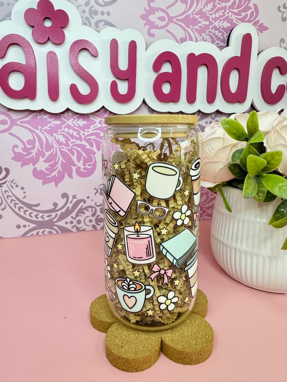Blissful Moments Iced Coffee Glass Cup
