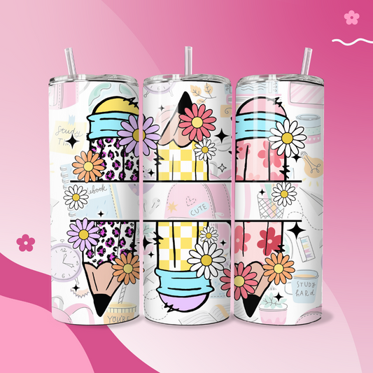 Floral Classroom Fun Stainless Steel Thermal Tumbler