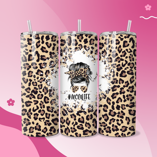 Leopard Mom Life Stainless Steel Thermal Tumbler