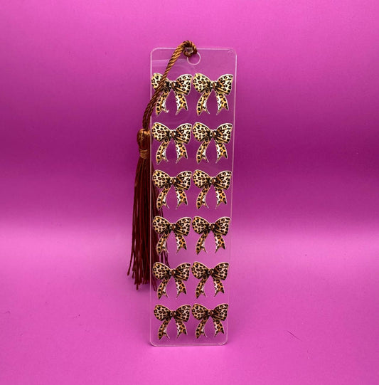 Leopard Skin Bow Bookmark