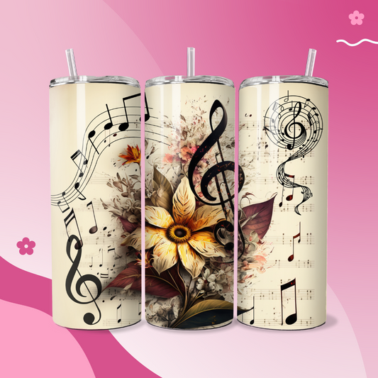 Melodies in Bloom Stainless Steel Thermal Tumbler