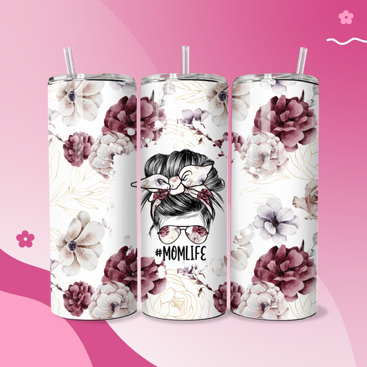 Mom Life in Bloom Stainless Steel Thermal Tumbler