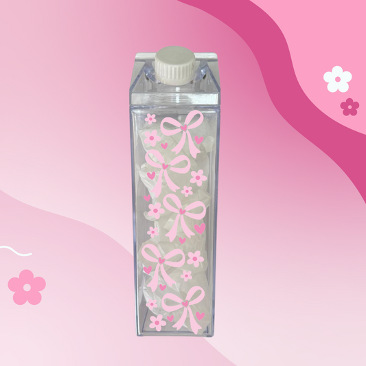 Sweet Bows and Blooms Milk Carton Bottle