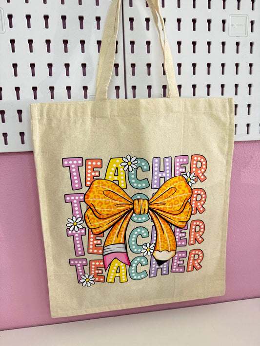 Teacher Coquette Tote Bag