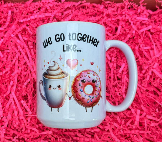 Coffee and Doughnut Valentines Mug